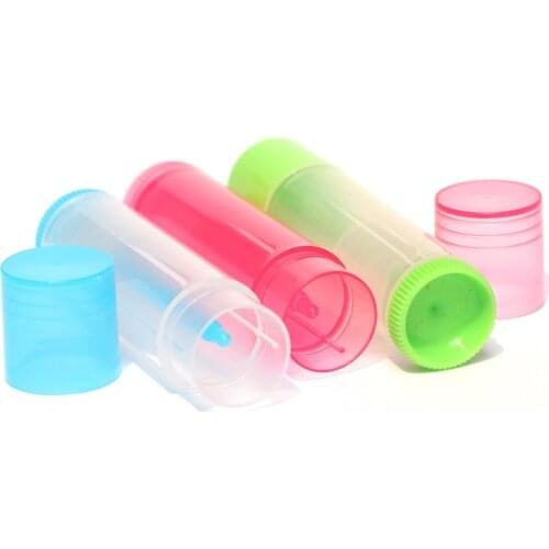 2021 New Design 5g Lipstick Tube With Over Cap / Cosmetic Container DIY Colorful PP Plastic Lip Stick Gloss