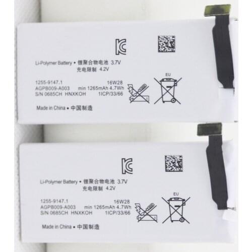 5pcs/lot 1265mAh Battery For Sony Ericsson st27i ST27a,Xperia advance Xperia go AGPB009-A003 Battery Batteries