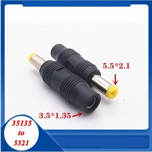 COMPSON 1pcs 3.5×1.35MM to 5.5×2.1MM DC Power Adapter 3.5 x 1.35MM Female to 5.5 x 2.1MM Male tuning fork Plug Connector