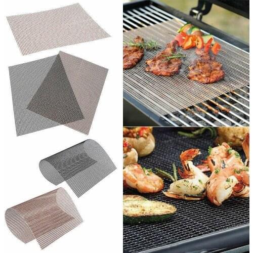 Non-stick Barbecue Grilling Mats High Security Grid Shape Mat with Heat Resistance 300x400mm For Outdoor Activities