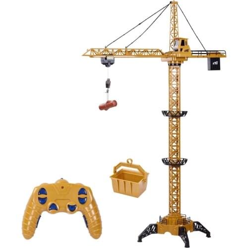 2.4G RC Tower Crane 6CH 128CM 680 Rotation Lift Model Remote Control Construction Crane With Light & Sound For Kids TOY Gift