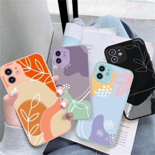 For iPhone 12 Pro Case Painted Flowers Soft TPU Back Cover For iPhone 11 Pro Max XR X XS Max 8 7 Plus SE 2020 Camera Protection