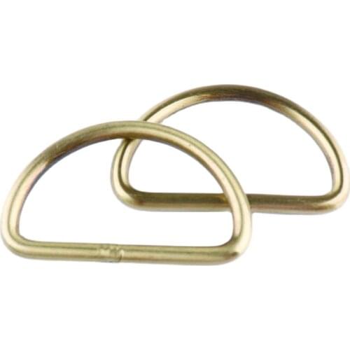 10pcs D Ring 35mm Gold Metal buckle shackle clasp for Leather Craft Bag strap belt handle shoulder webbing DIY Handmade Sewing