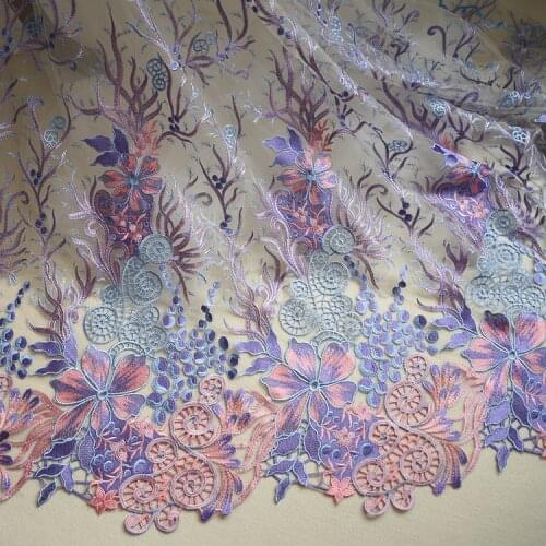 European and American fashion embroidery lace fabric high-end wedding dress fabric fashion skirt clothes decoration diy