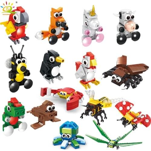 301Pcs Zoo Animal Baby Toys Uang Coccinella Septempunctata Model Set Building Blocks Insect Specimen Creativity Bricks Children