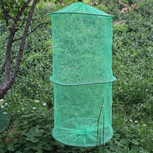 Glued Fishnet Real Aluminum Fish Trap Live Fishing Cage Basket Collapsible Carp Fishing Tool Small Mesh No Bag