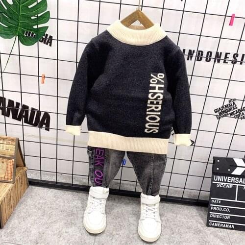 Baby Boys Clothing Sets Spring Autumn Childrens Fake two T-shirts+ jeans pants 2pcs Suits Sports Kids Clothes Fashion Clothes