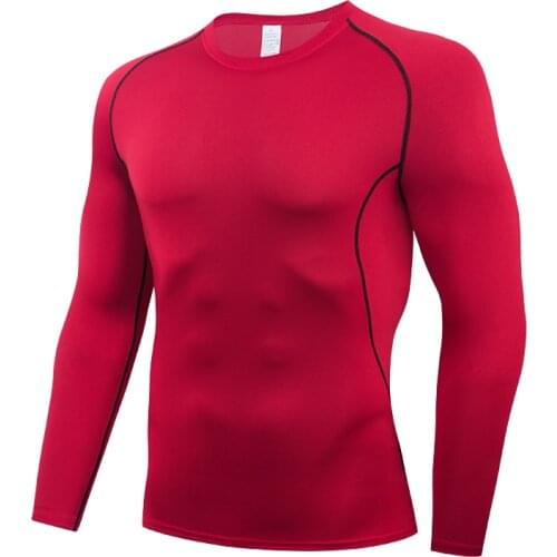 Compression Shirts Men Quick dry T-Shirt Long Sleeve Sport Shirt Men Jogging Soccer Training Tops Quick Dry Cool Summer Clothe