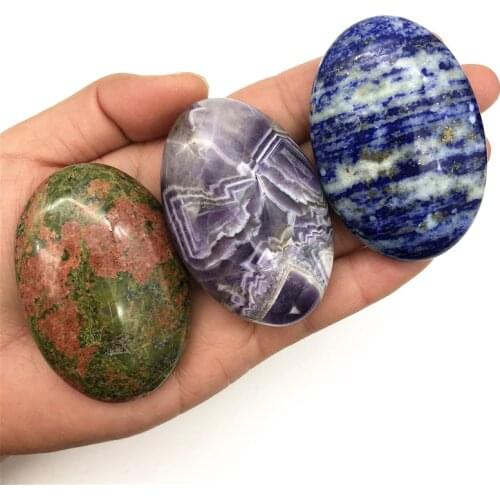 Beautiful 1PC Natural Pink Crystal Lapis Lazuli Pholished Kinds Palm Stones Healing Crystals Gemstone Natural Quartz Crystals