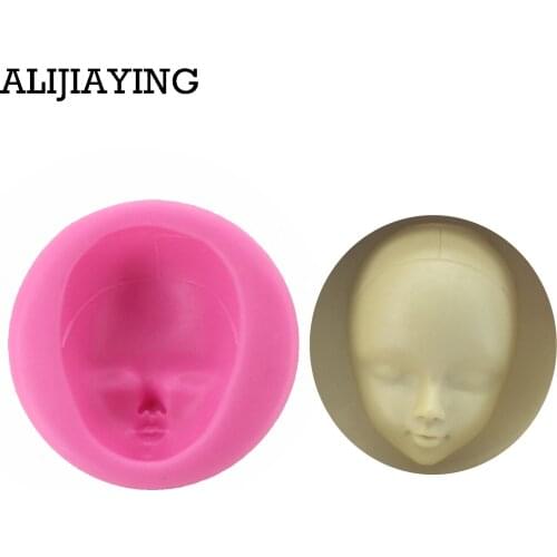M0659 Silicone Woman face mold fondant cake mold Girl face cake decorating tools handmade DIY kitchen Baking tools