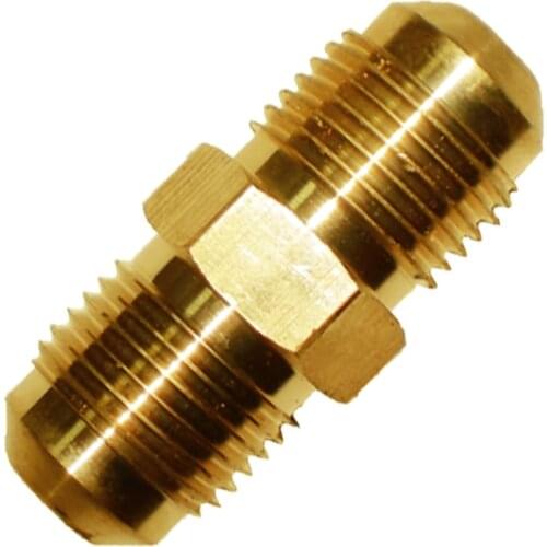 Male SAE flare X male SAE flare - Straight Brass Union is quick conection between tubes or components in HVAC/R equipments
