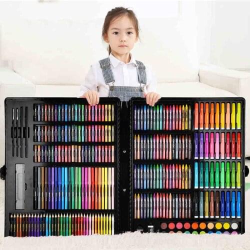 150/188/208pcs Art Set Painting Watercolor Drawing Tools Art Marker Brush Pen Supplies Kids For Gift Box Office Stationery
