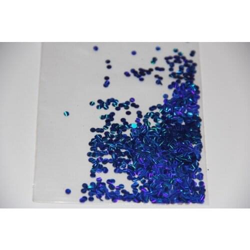 New Arrived 3mm Deep Blue Holographic 3D Effect Round Nail Art Glitter Spangles Sequins Dots for Nail Art and DIY decoration
