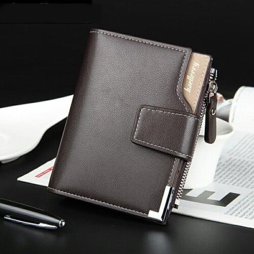 New Mens Casual Wallets Man PU Leather Money bag Short Zipper and Hasp Purse Multi-function Purses Large Capacity Card Holders