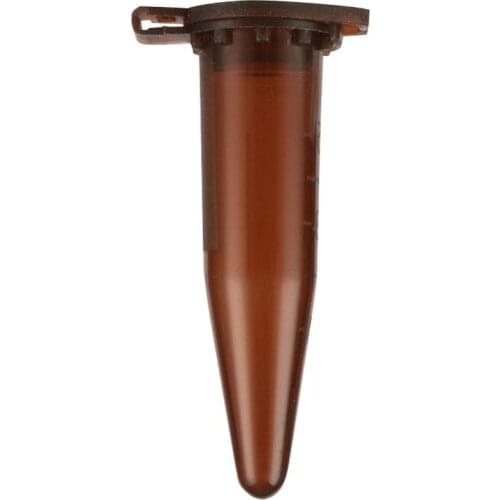 0.5ml Plastic Brown Centrifuge Tube with Scale Centrifugal Tube Snap Cap Cone Bottom Laboratory Analysis Sample Vial 100Pcs