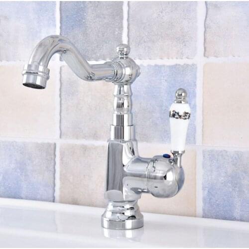 Polished Chrome Brass Bathroom Faucet Vessel Basin faucet Sink Faucets Mixer Taps Cold Hot Water tap