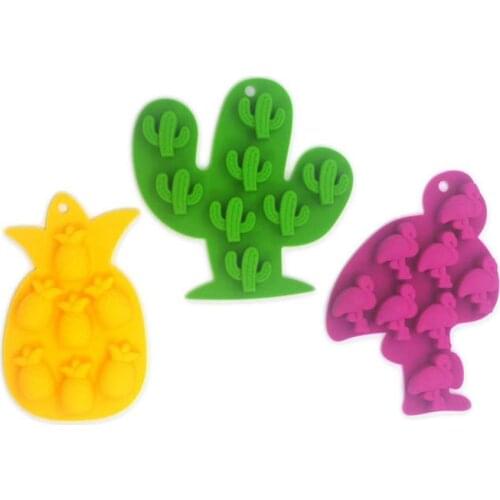Lovely Cactus Flamingo Pineapple Ice Cube Making Tray Mold DIY Jelly Juice Mould