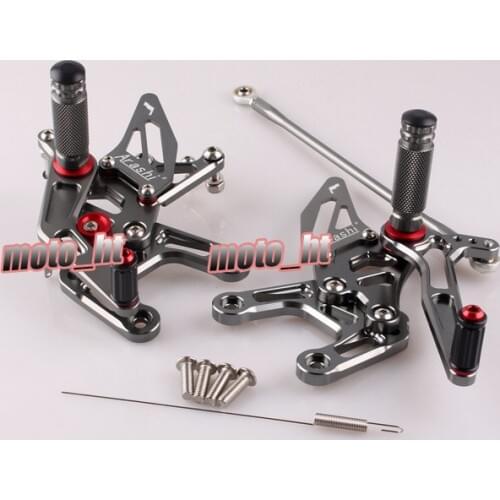 ZX-10R Adjustable Motorcycle Rearset Rear Set Footpegs For Kawasaki Ninja ZX10R 2011 2012 2013 2014 2015 Gray CNC Aluminum
