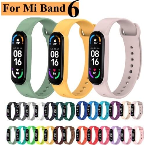 100% Fit Only For Xiaomi Mi Band 6 Strap Miband6 Replacement Bracelet Mi6 New Silicone Wristband For Xiomi mi band6 Wrist Strap