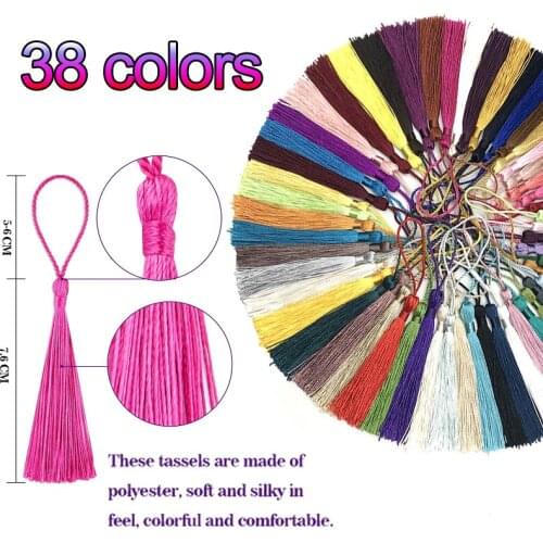32PCS/Pack Hanging rope Silk Tassels Fringe Sewing Bang Tassel Trim Key Tassels For DIY Embellish Bookmarks Curtain Access 7.6cm
