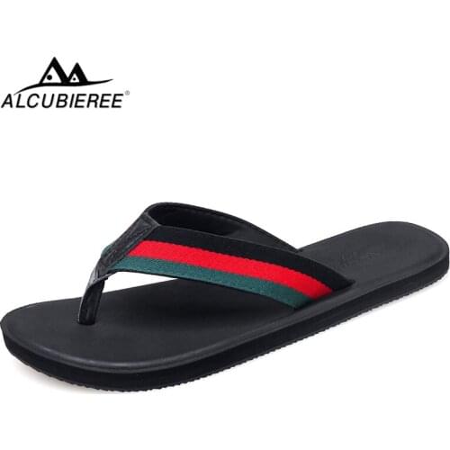 ALCUBIEREE Summer Fashion Flip Flops Men Breathable Slippers Flats Anti-slip Beach Shoes for Man Casual Footwear Outdoor Sandals