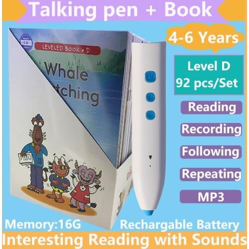 Preschool Education English learning Books RAZ Level D with Smart Talking pen for Kids 4-6 years