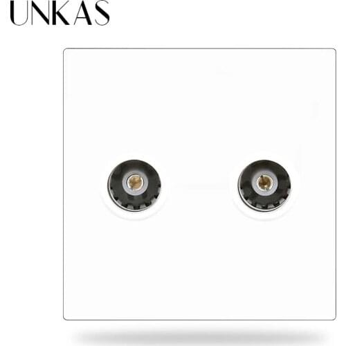 UNKAS B8 DIY Modules Matching Dual Satellite Cable TV Connector Jack For Wall Power Socket Free Combination Outlet