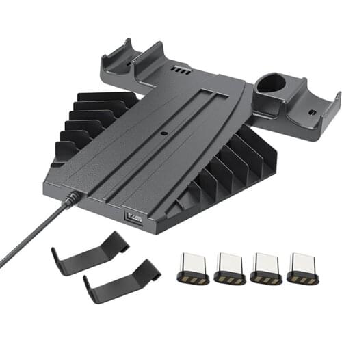 For PS5 Console Vertical Stand Charging Station Gamepad Organizer Game Disk Tower Vertical Stand Handle Charger For PS5