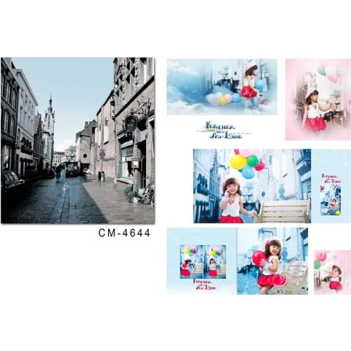 London Street European Building Photography Backdrops Vinyl Background for Photo Studio Wedding / Kids Photography Props Custom