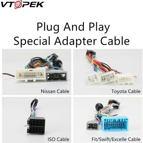 Vtopek Android Car Radio Accessories Wire Adapter Connector Plug and Play Cable For Toyota Nissian Honda Volkswagen Hyundai Kia