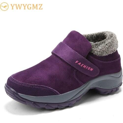 2021 snow boots for women winter fashion warm plush platform ankle boots for women waterproof high heel boots for women