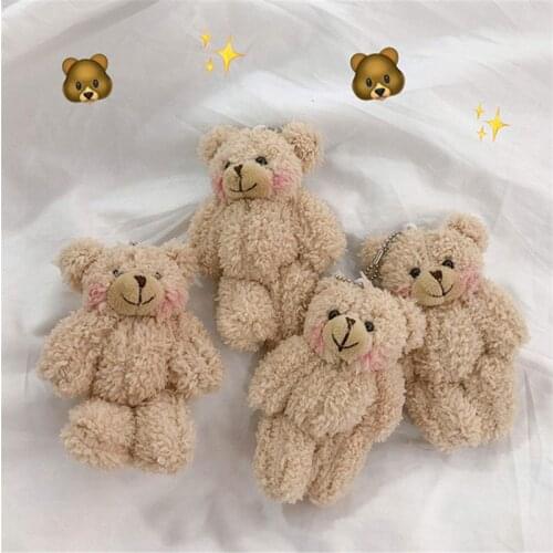Mini Joint Bear Stuffed Plush Toys 4.5in Cute Tedy Bears Pendant