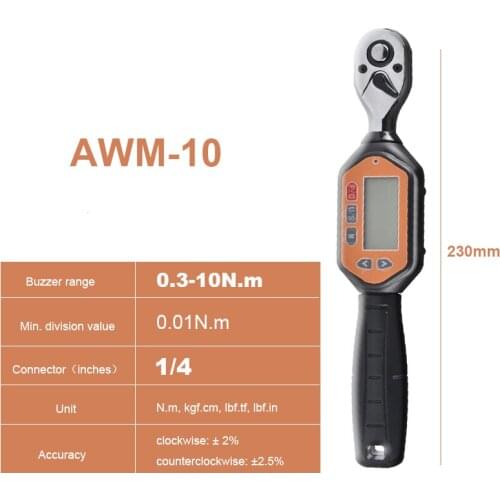 1/4" 10NM Mini type digital torque wrench adjustable double end ratchet head handle wrench