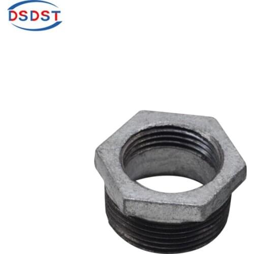 10pcs Malleable iron Bushing Thread Pipe Fittings DIY Home Furniture Reducing Hexagon Bushes 1/2*3/4 inch