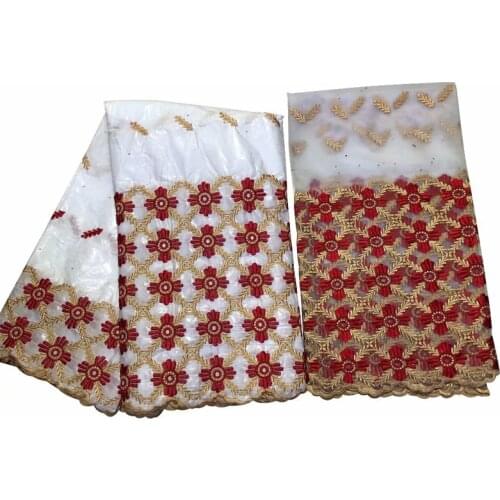 2021 New Tissu African Brocade Women Bazin Riche Fashion Lace Wedding Party Embroidery Materials 5+2 yards/lot