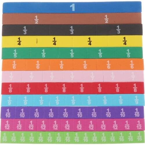 83 Pieces Fraction Tiles Early Math Skills Visual Aid Ages 7+ Magnetic Rainbow Fraction Tiles Calculate Math