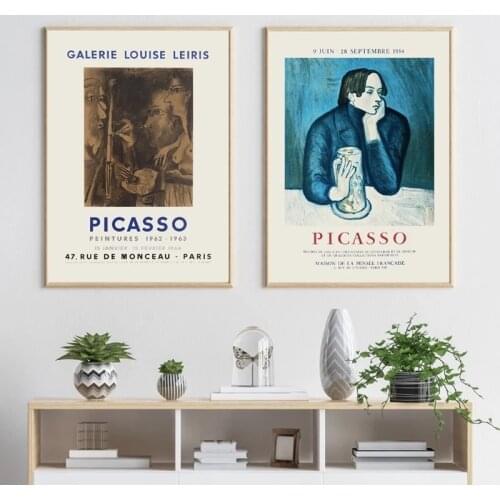 Abstract Vintage Painting Pablo Picasso Exhibition Canvas Posters and Prints Museum Modern Gallery Wall Art Picture Home Decor