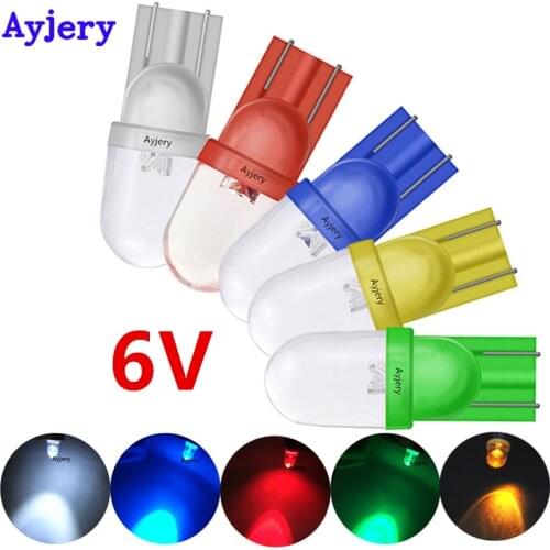 AYJERY DC 6V 6.3V ! Super Bright 100pcs T10 Convex Lens Bulbs With Wedge Base For Dashboards Instrument Light Mixed 5 Colors