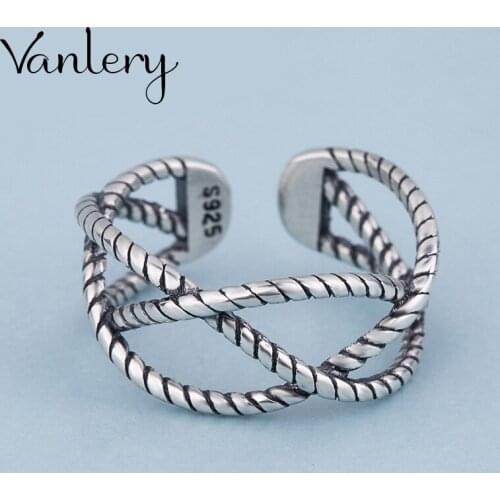 Bohemian Charm Boho Cross Chains Rings For Women Lover Wedding Bridal Valentines Gifts Men Open Retro Antique Rings