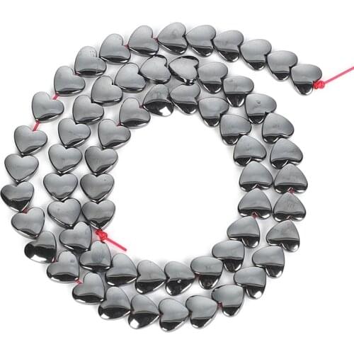 6-20mm Love Heart Black Hematite Stone Natural Stone Bead For Jewelry Making DIY Loose Space Beads Necklace Bracelet Handmade