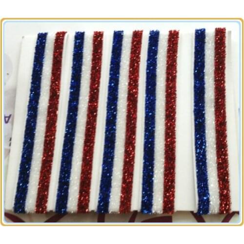 Price Negotiated)The American Flag 5/8" Royal(Blue) / White / Red Rainbow Colour Stripe Elastic Ribbon