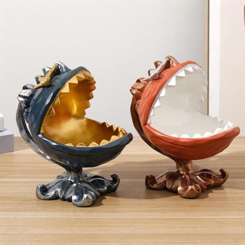 Resin Shark Big Mouth Crafts Desktop Decor 2 in 1 Creative Animal Storage Ornaments Home decor Ornaments Crafts for Living Room