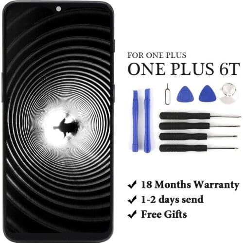 For Oneplus 6T A6010 A6013 touch screen AAA AMOLED LCD Display Digitizer Assembly 6.41 inch Frame For Oneplus 6T Display