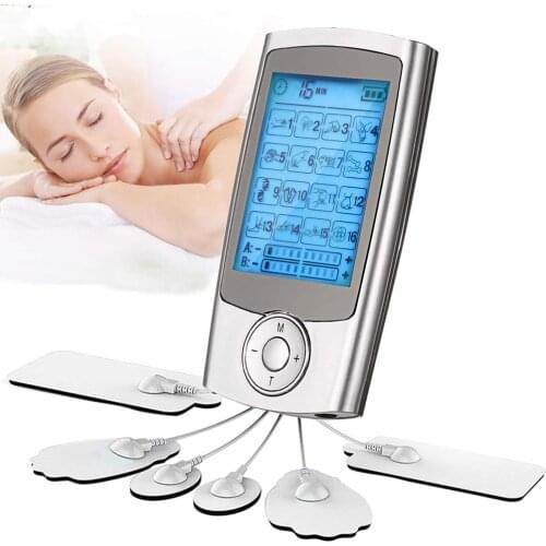 16 Modes EMS Electric Massager Muscle Stimulator Tens Electrodes Machine Pad Acupuncture Therapy Body Electronic Pulse Massager