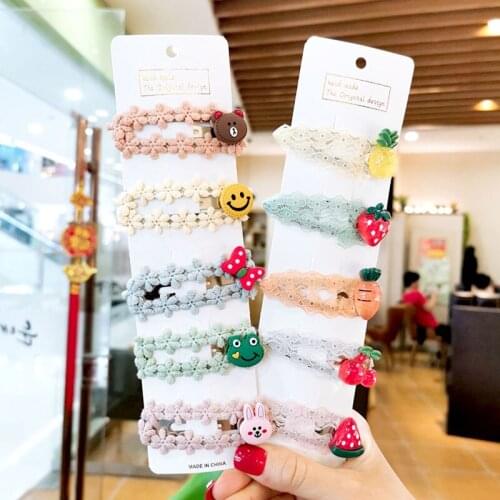 Girls Cute Cartoon Animals Fruit 5 Cm Hairpins Children Lovely Hair Clips Barrettes Gift Kids Hair Accessories Gift