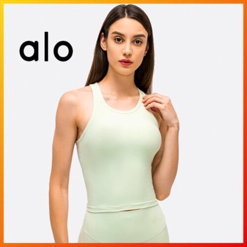 Alo Yoga 2021 Summer New Womens Sports Vest Sexy 7-color Breathable Wicking Tops Leisure Fitness Sports Running Stretch Tops