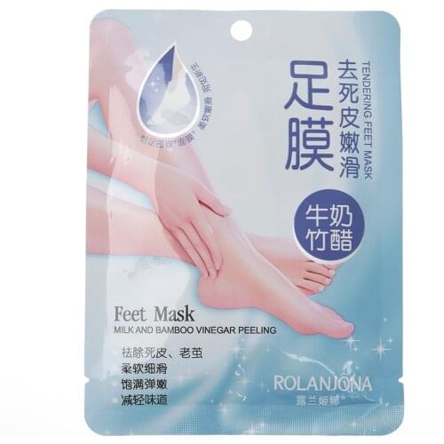 Milk Bamboo Vinegar Foot Mask Socks Are Used To Exfoliate Legs And Feet Remove Dead Skin Pedicure And Detox Foot Mask