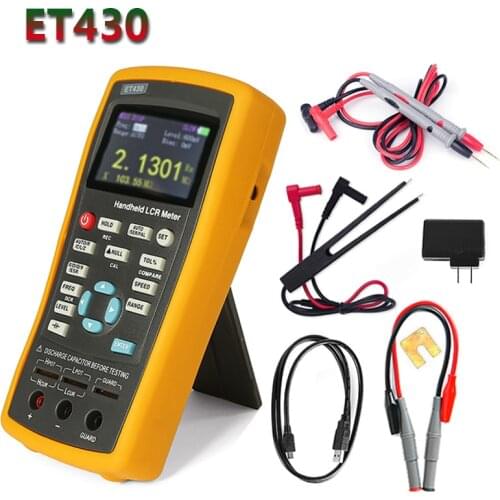 ET430 Multifunction Handheld LCR Digital Bridge High Precision Capacitance Inductance Resistance Meter With Silicone Test Lead