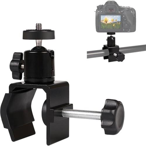 Multi-function Tripod Camera Clip Clamp Flash Holder Mount with Ballhead for SLR DSLR Camera Photography Studio