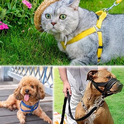 Nylon Pet Dog Harness No Pull Adjustable Dog Leash Vest Classic Running Leash Strap Belt for Small and Medium Dogs S-L 2021